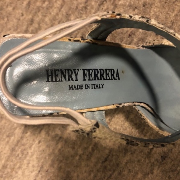 Henry Ferrera Snake Skin Shoes l SZ 38 - Picture 7 of 9